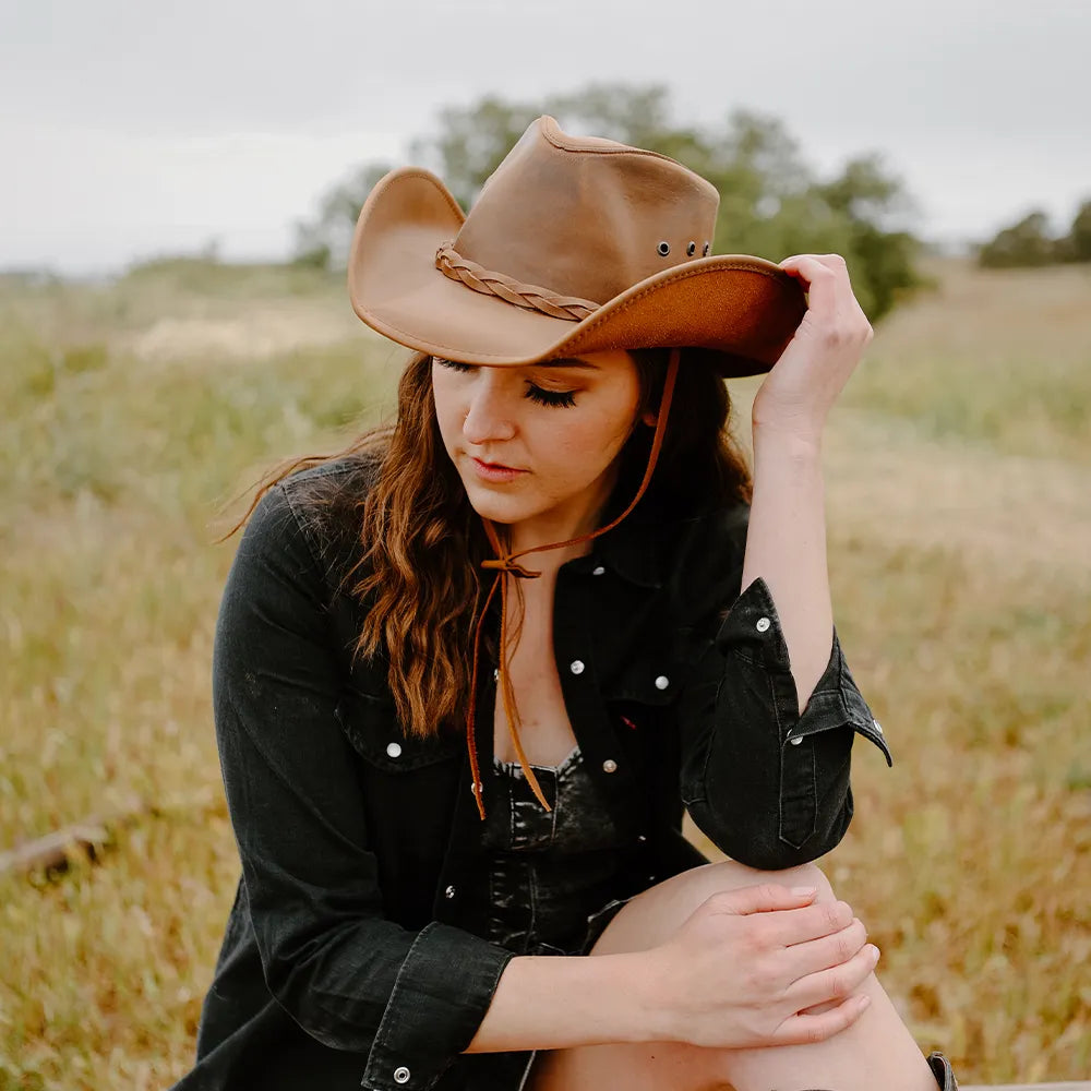 Hollywood | Womens Leather Cowgirl Hat