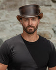 Marlow LT | Mens Leather Top Hat with LT Hat Band