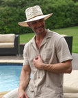 Mira | Mens Glazed Two Tone Toyo Straw Outback Hat