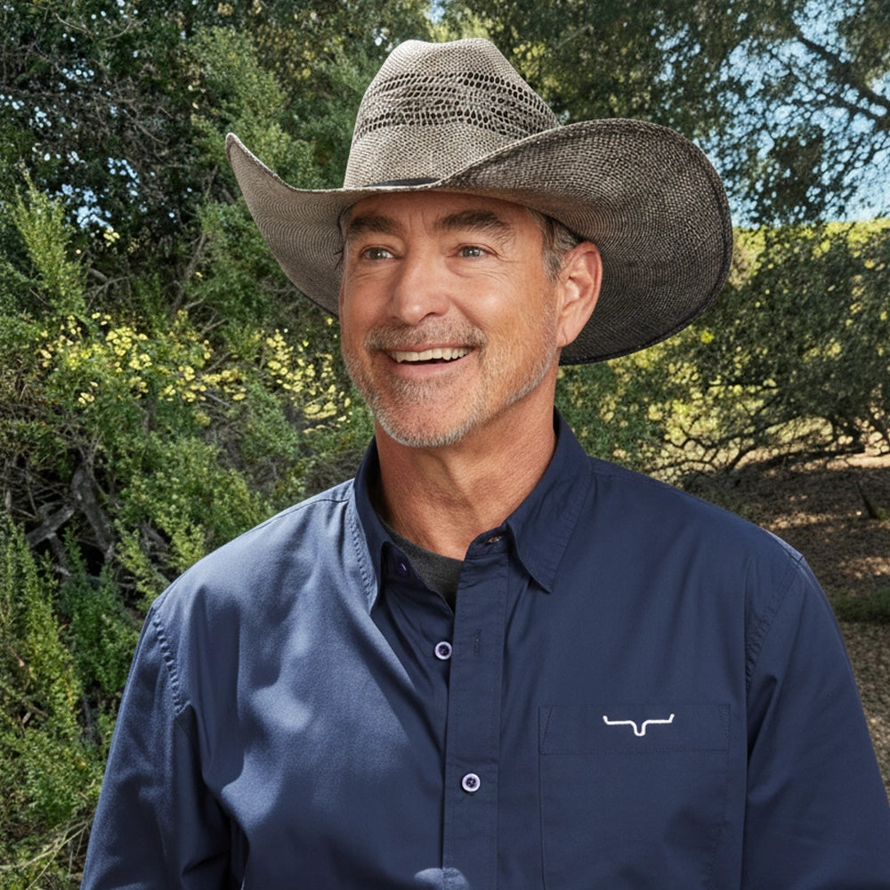 Moonwalk | Mens Gray Bangora Straw Cowboy Hat