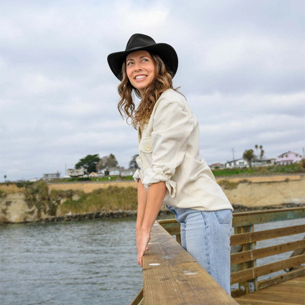 Pathfinder | Womens Black Wool Felt Outback Hat