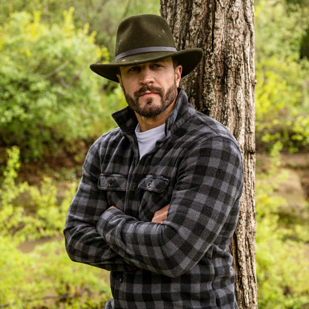 Pathfinder | Mens Olive Wool Felt Outback Hat