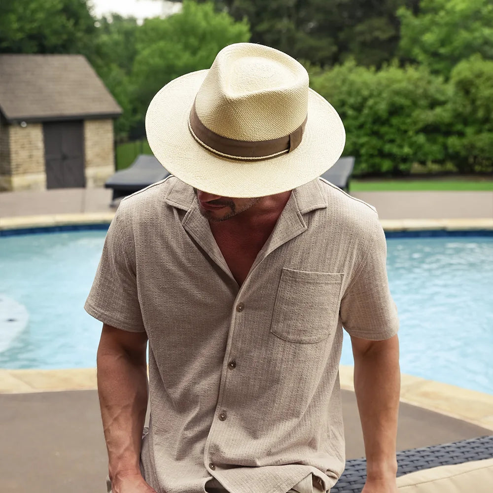 Quito | Mens Natural Woven Genuine Panama Hat