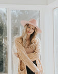 Rancher | Womens Cotton Candy Pink Wide Brim Felt Fedora Hat