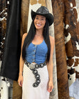 Renegade | Womens Black Pinch Front Curled Western Leather Cowgirl Hat