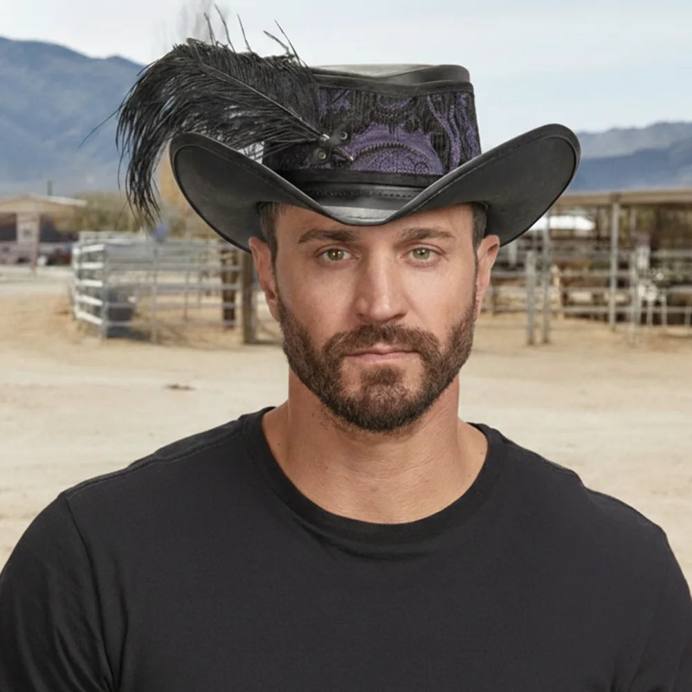 Reversible Ren | Mens Leather Festival Hat