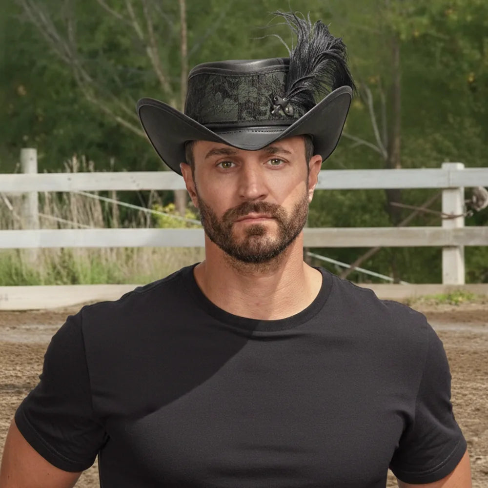 Reversible Ren | Mens Leather Festival Hat