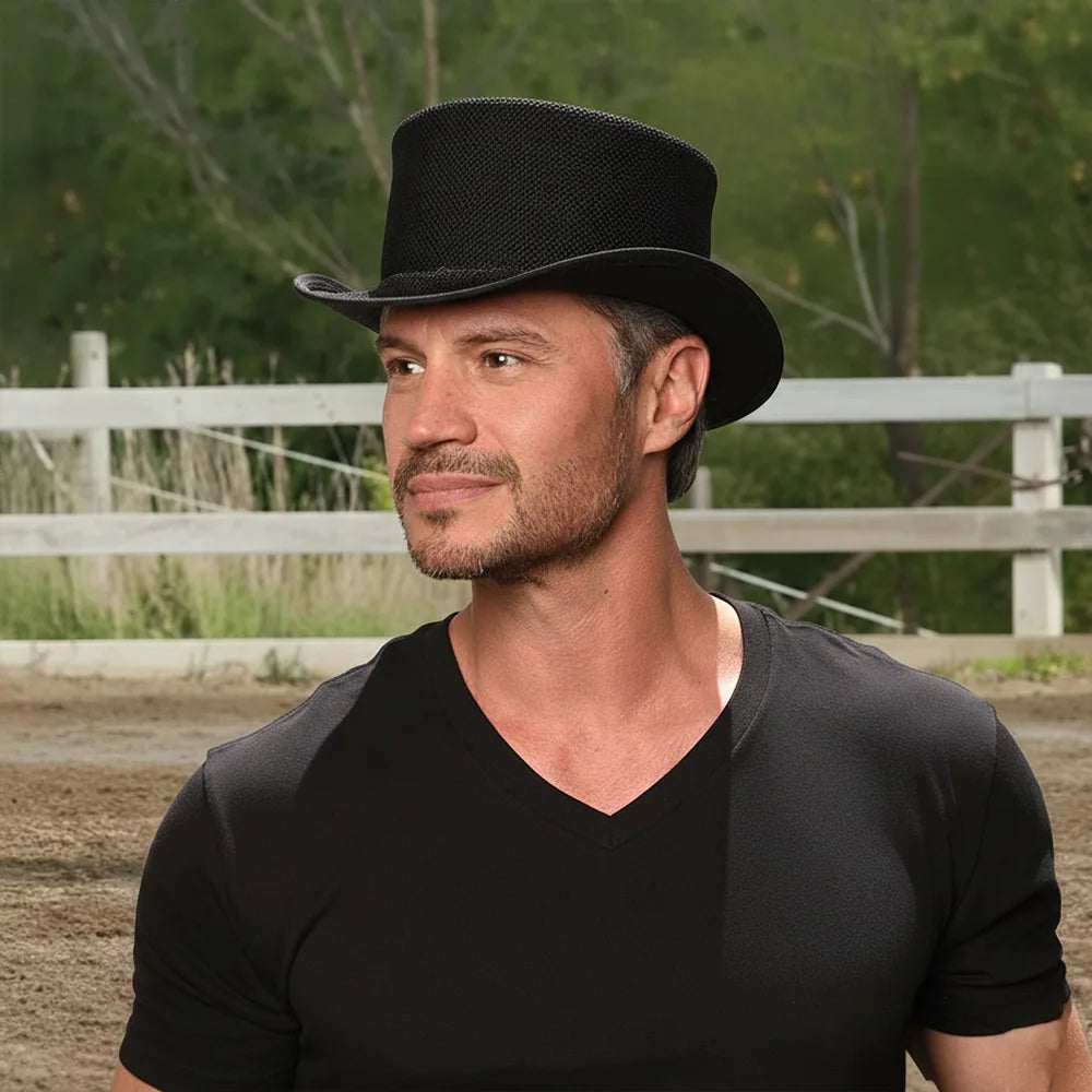 Rogue | Mens Black Breathable Mesh Top Hat