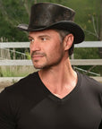 Royal Skull | Mens Leather Top Hat