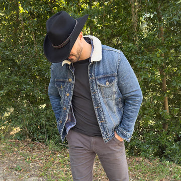 Showdown | Mens Black Wool Felt Crushable Western Outback Cowboy Hat