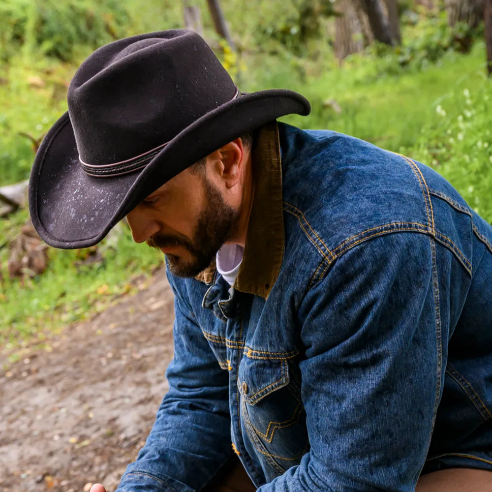 Showdown | Mens Brown Wool Felt Crushable Western Outback Cowboy Hat