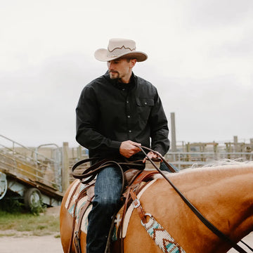 Sierra | Mens Latte Leather Cowboy Hat