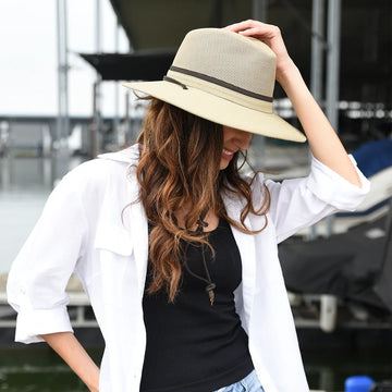 Smokey | Womens Khaki Nylon Outback Sun Hat with Mesh Sides