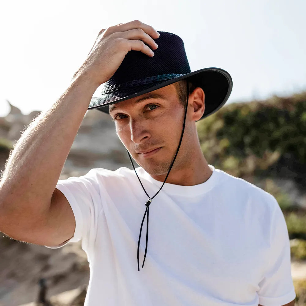 Soaker | Mens Black Breathable Wide Brim Sun Hat