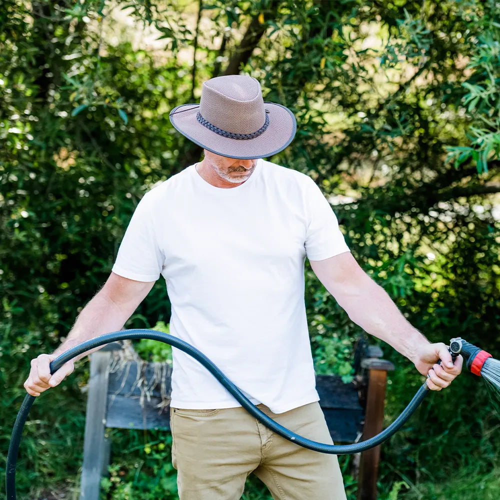 Soaker | Mens Brown Breathable Wide Brim Sun Hat