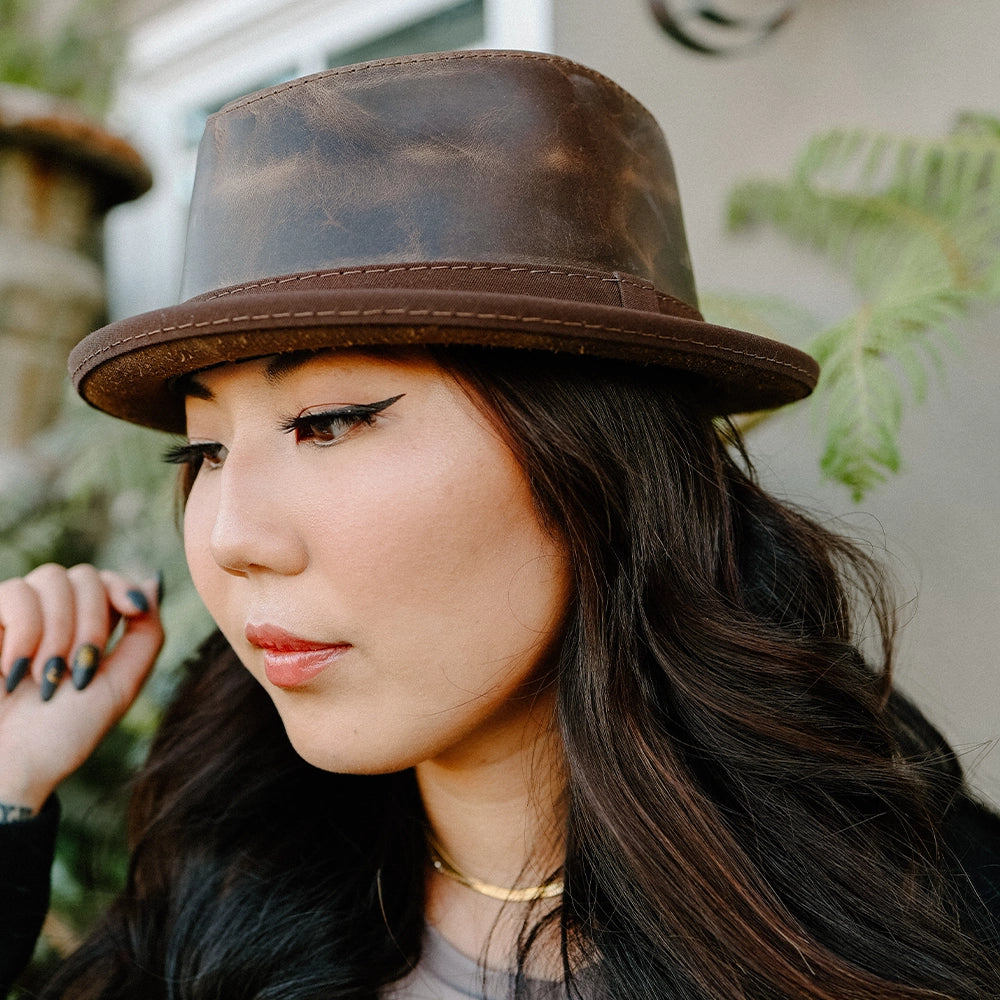 Soho | Womens Trilby Leather Fedora Hat
