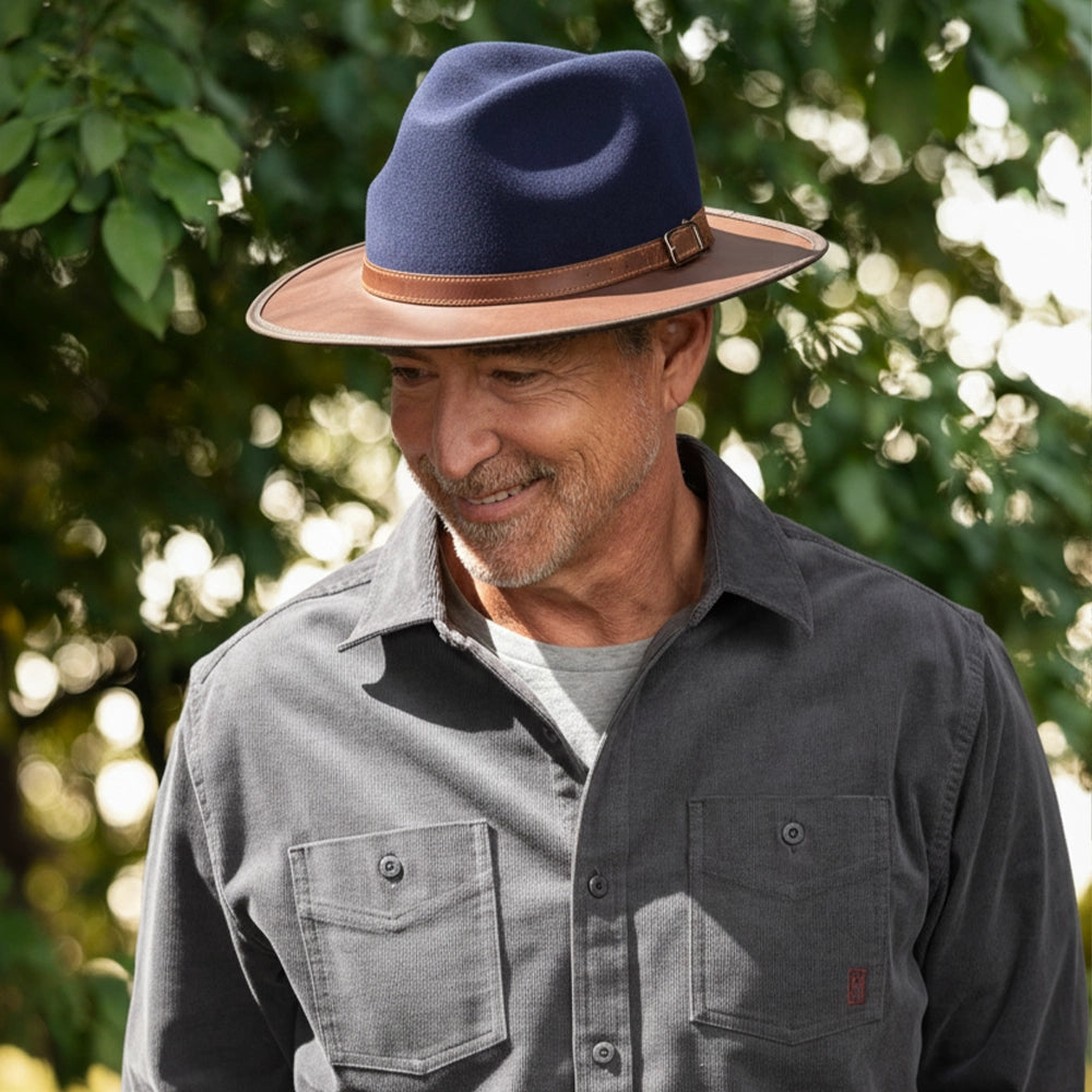 Summit | Mens Felt Leather Fedora Hat