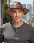Unforgiven | Mens Wide Brim Bison Leather Outback Hat