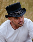 Vector | Mens Black Leather Top Hat