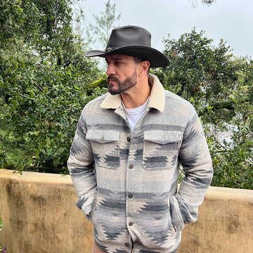 Badlands | Mens Black Buffalo Leather Cowboy Hat