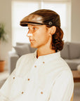 Bookie | Mens Brown Leather Flat Cap