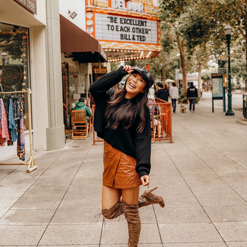 Bourbon St | Womens Black Leather Cap