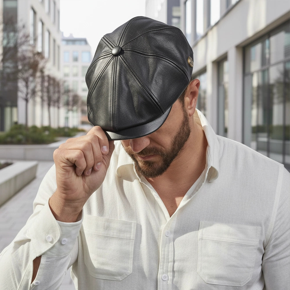 Bourbon St | Mens Leather Cap