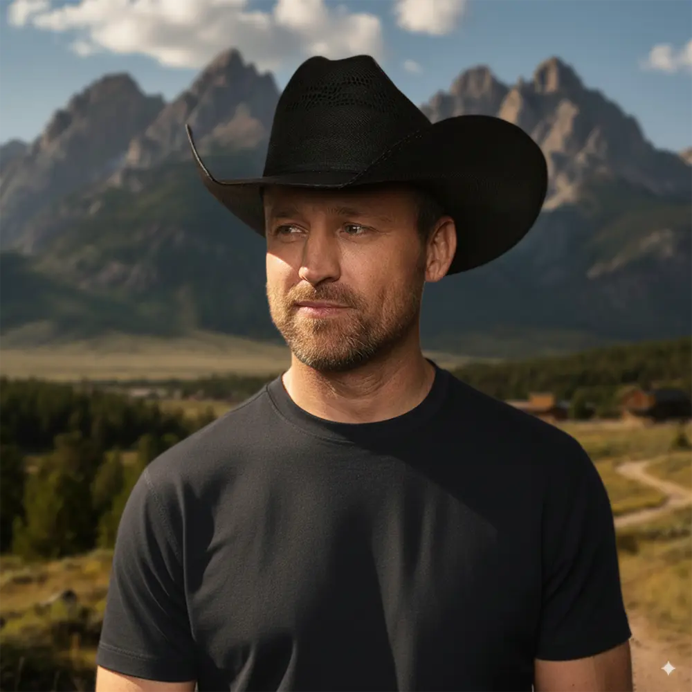 Bozeman | Mens Black Straw Cowboy Hat
