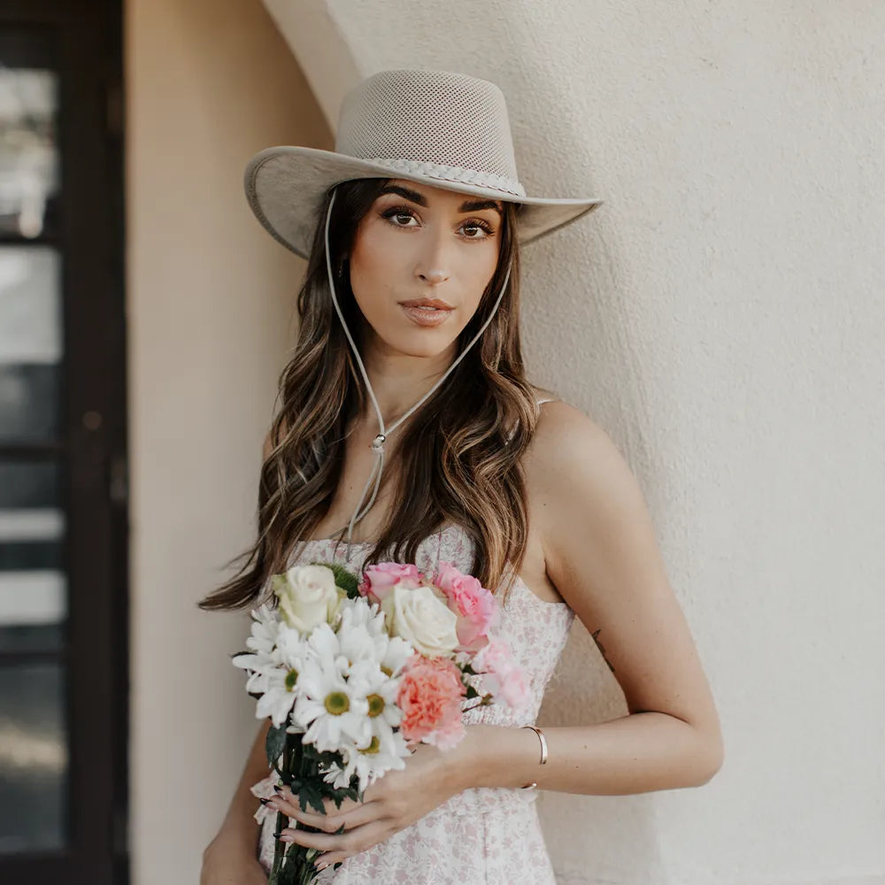 Breeze Latte | Womens Latte Wide Brim Sun Hat