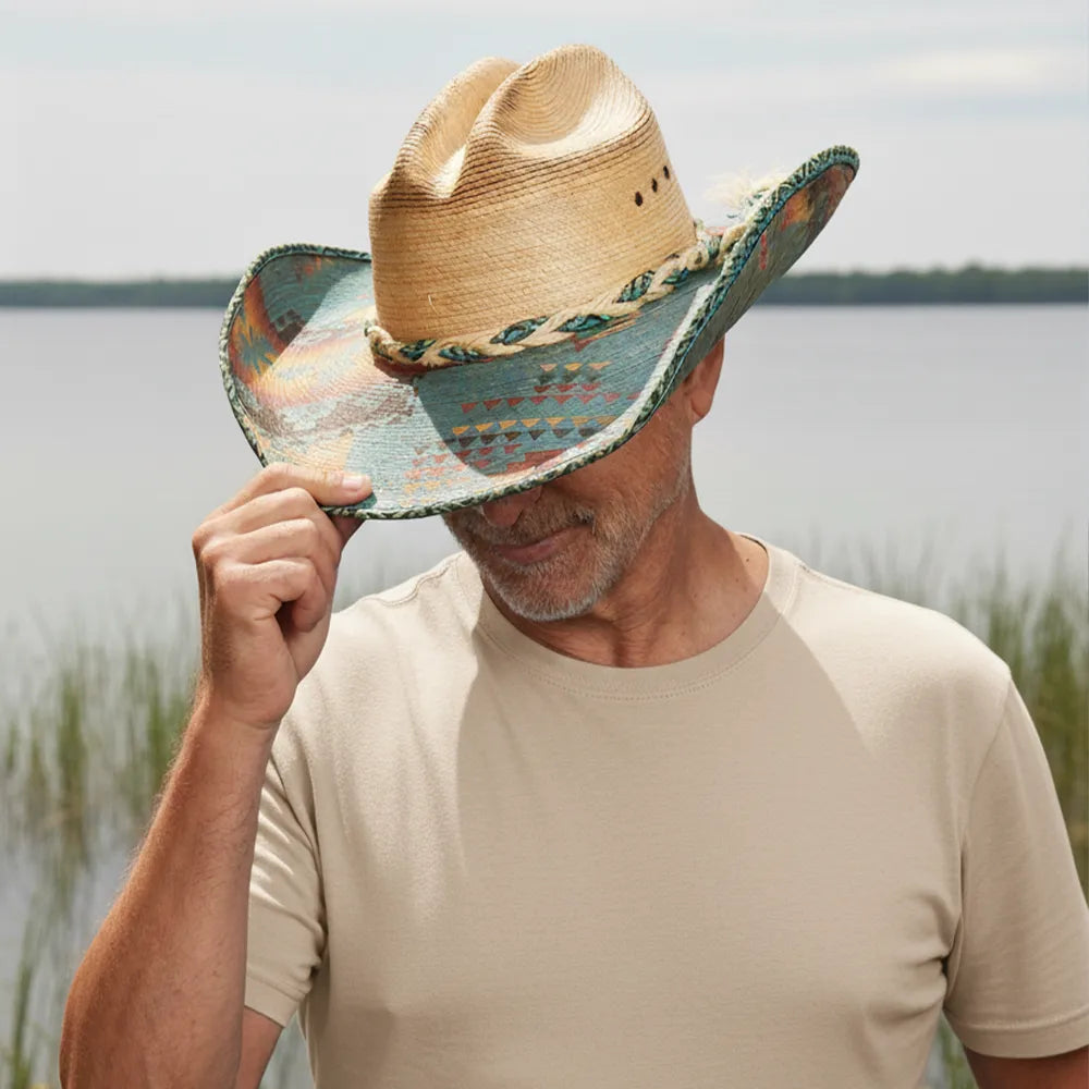 Cassius | Mens Natural Straw Cowboy Hat