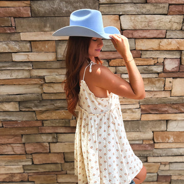 Cattleman | Womens Baby Blue Felt Cowgirl Hat