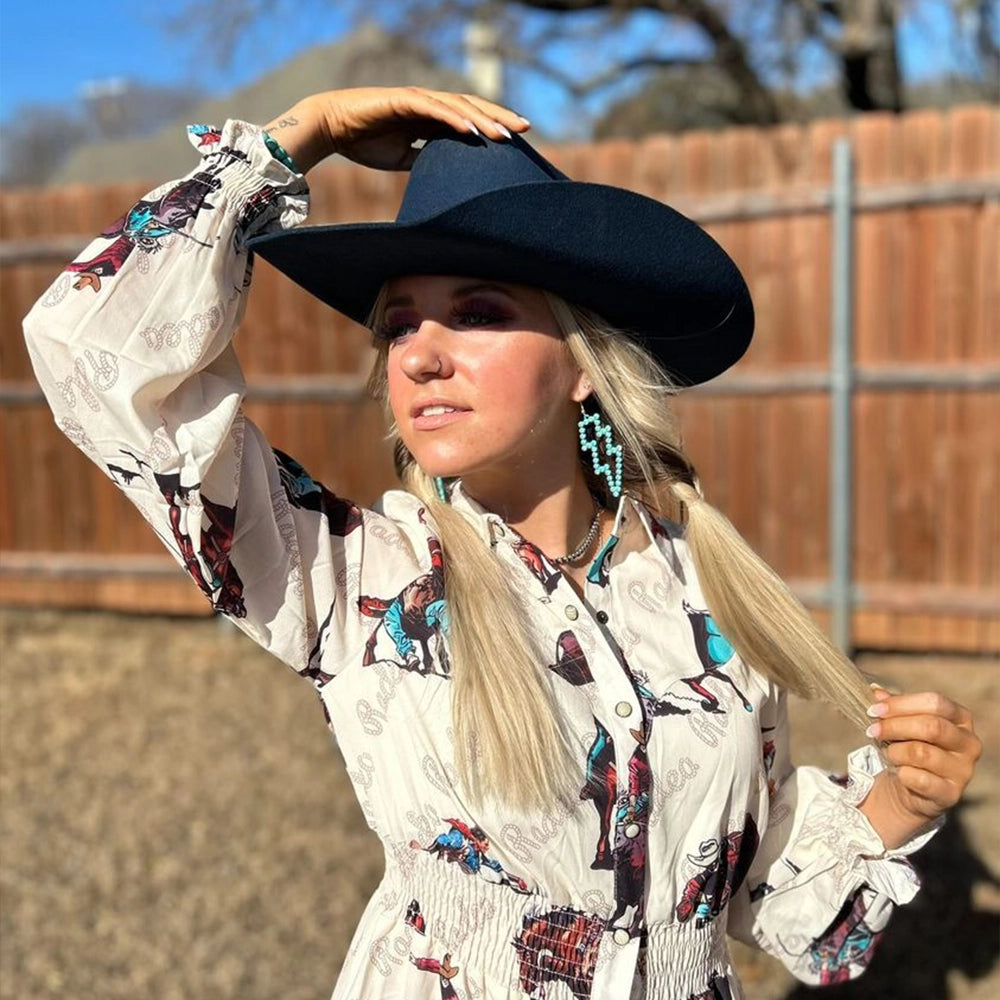 Cattleman | Womens Navy Felt Cowgirl Hat