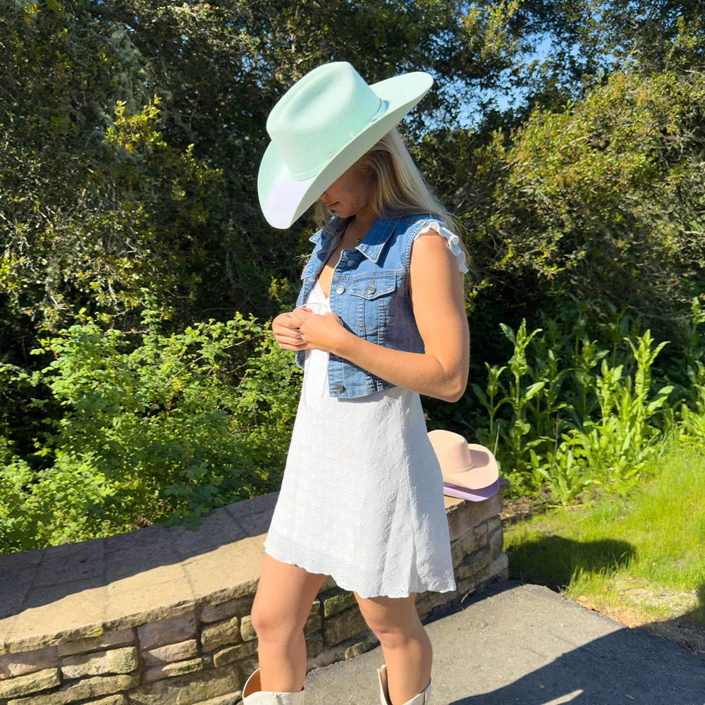 Cattleman | Womens Pastel Green Felt Cowgirl Hat