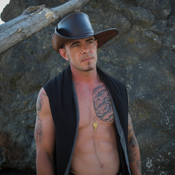 Cavalier | Mens Brown Leather Swashbuckler Pirate Hat