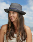 Coronado | Womens Navy Straw Fedora Hat
