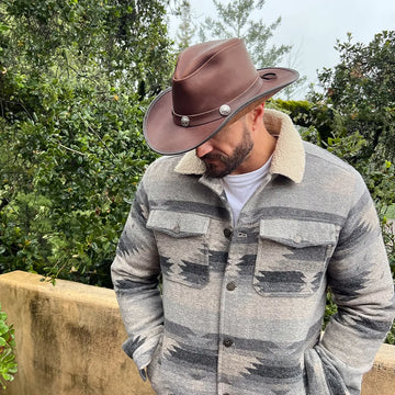 Cyclone | Mens Chestnut Leather Cowboy Hat