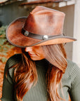 Cyclone | Womens Cobblestone Leather Cowgirl Hat