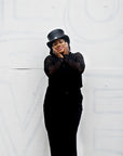 El Dorado Buffalo Nickel | Womens Black Leather Top Hat with Buffalo Nickel Hat Band