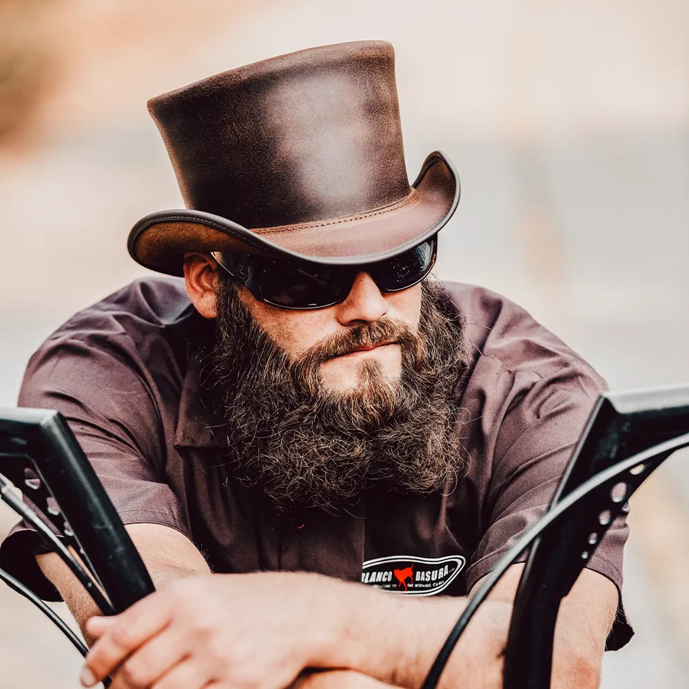 El Dorado | Mens Brown Leather Top Hat