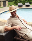 Falcon | Mens Fine Mexican Palm Wide Brim Straw Sun Hat