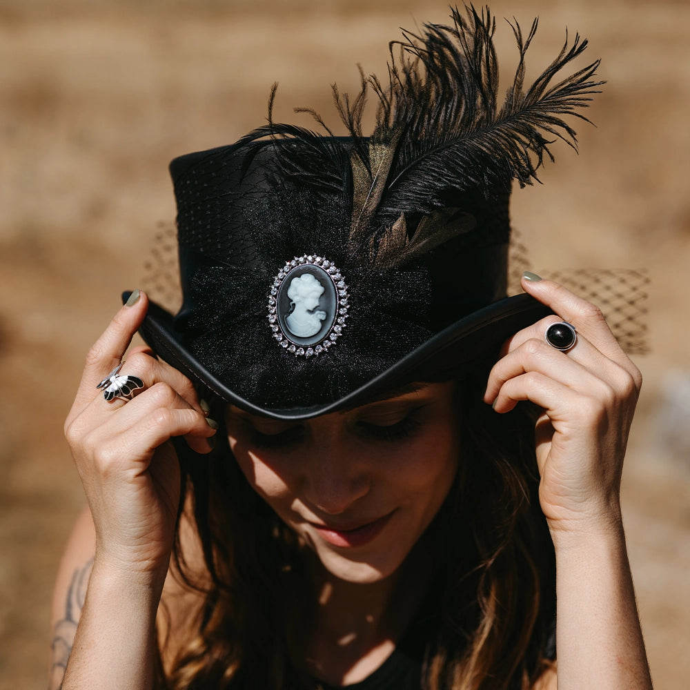 Fancy | Womens Victorian Leather Top Hat