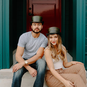 Hampton | Mens London Green Leather Top Hat