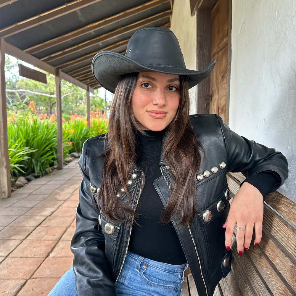 Hollywood | Womens Leather Cowgirl Hat