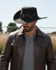 Hook | Mens Black Suede Leather Cavalier Hat