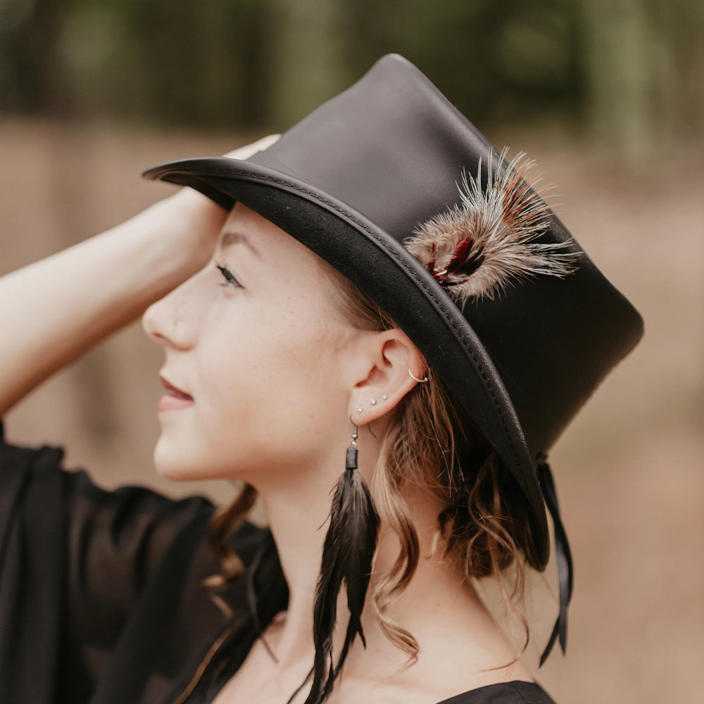 Marlow LT | Womens Leather Top Hat with LT Hat Band