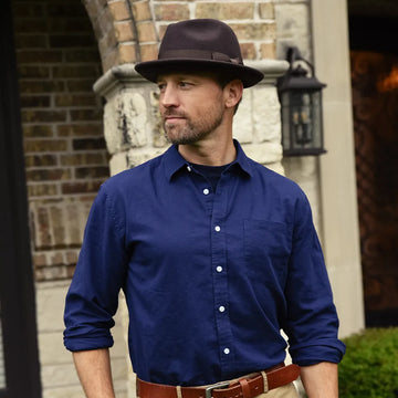 Pablo | Mens Brown Wool Felt Pinch Front Fedora Hat
