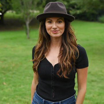 Pablo | Womens Brown Wool Felt Pinch Front Fedora Hat