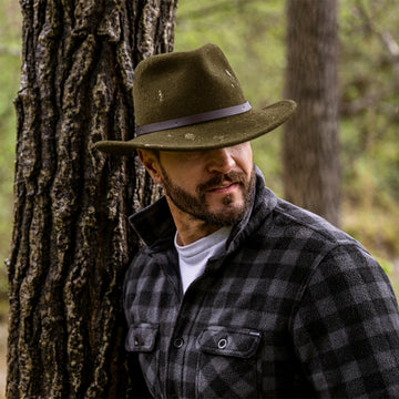 Pathfinder | Mens Olive Wool Felt Outback Hat