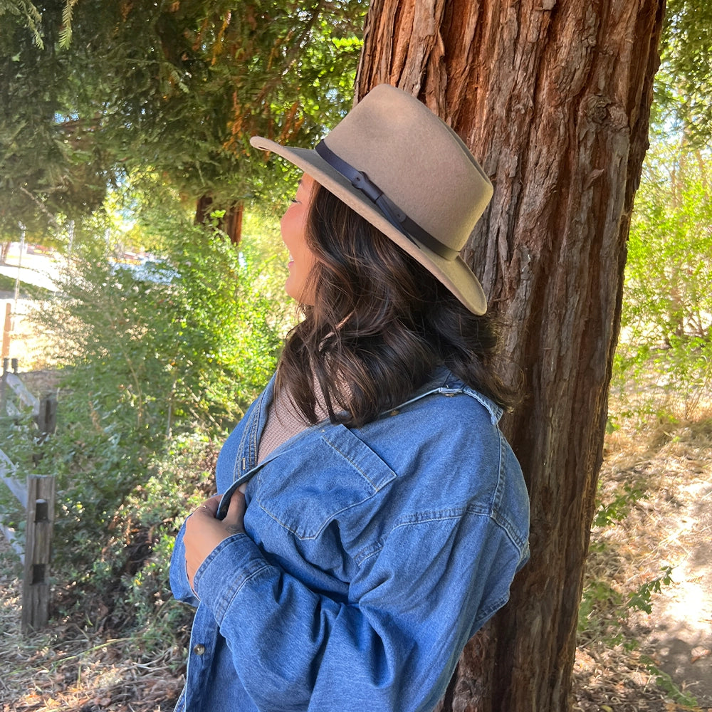 Pathfinder | Womens Putty Wool Felt Outback Hat
