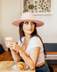 Rancher | Womens Cotton Candy Pink Wide Brim Felt Fedora Hat